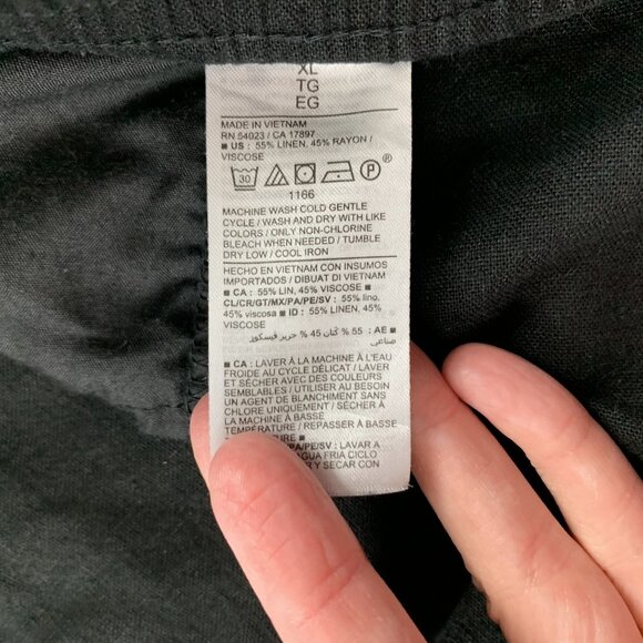 Old Navy Black Linen Blend High Rise Pull On Shorts XL - Picture 5 of 6